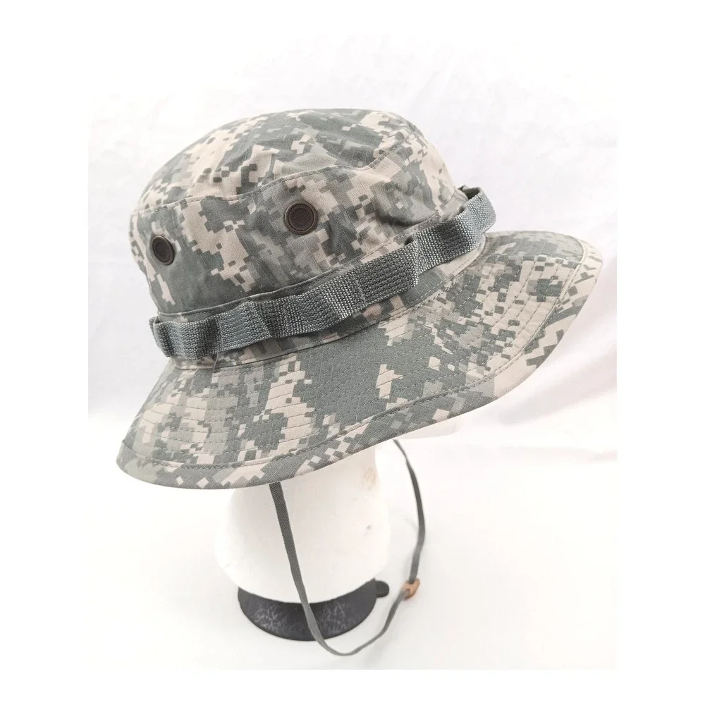 Military Boonie Hat ACU‎ Digital Camo Size 7 Sun Protection Outdoor Cap